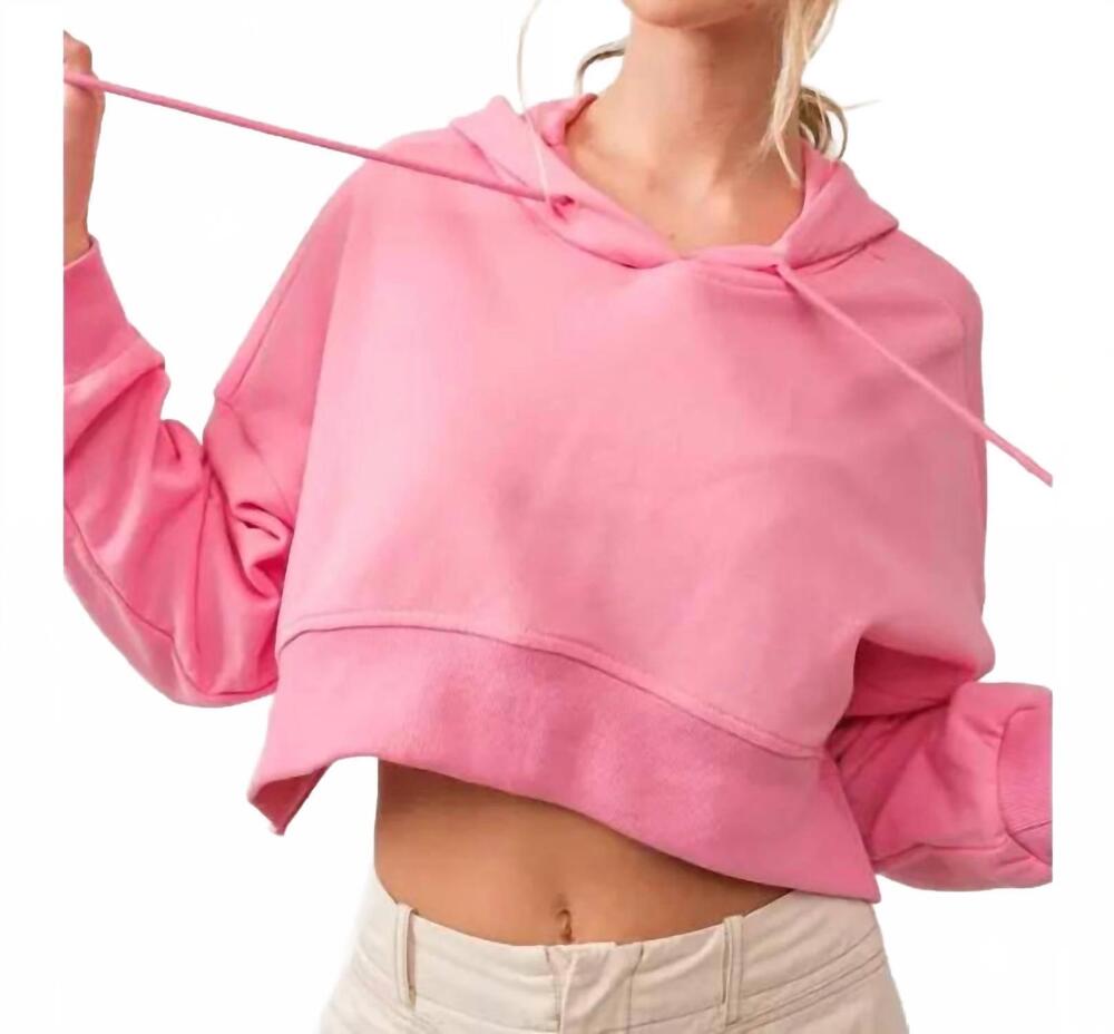 NEW PAPERMOON aubrey crop length hooded top in pink